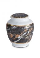 Mini-urne en porcelaine 'Classica' | Motif marbre noir avec bordures dorées