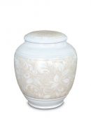 Mini-urne en porcelaine 'Classica' avec motif floral beige