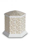 Mini-urne en porcelaine 'Esagono' | Feuilles d’or pur
