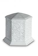 Mini-urne en porcelaine 'Esagono' | Feuilles platine mates