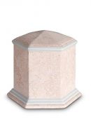Mini-urne en porcelaine 'Esagono' | Relief corail rose