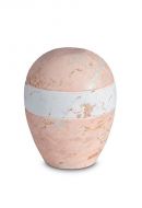 Mini urne pour cendres en porcelaine 'Planet' - Motif marbre rose