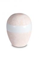 Mini urne pour cendres en porcelaine 'Planet' - Relief corail rose