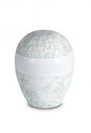 Mini urne pour cendres en porcelaine 'Planet' - Relief eau marine - vert