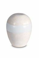 Mini urne pour cendres en porcelaine 'Planet' - Motif floral beige en relief