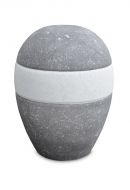Urne pour cendres en porcelaine 'Planet' - Pierre bleue belge et glace