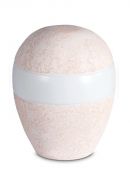 Urne pour cendres en porcelaine 'Planet' - Relief corail rose