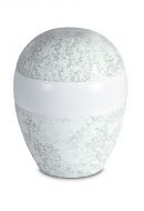 Urne pour cendres en porcelaine 'Planet' - Relief eau marine - vert