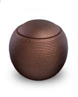 Petite urne cinéraire sphérique 'Memento' satiné bronze