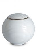 Mini urne pour cendres en porcelaine 'Sfera' - Bordure platine