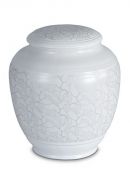 Urne funéraire en porcelaine 'Classica' | Feuilles platine mates