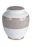 Urne funéraire en porcelaine 'Classica' | Trèfles à quatre feuilles avec double bordure dorée
