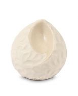 Mini urne pour cendres en céramique en forme de goutte 'Ohm' – blanc
