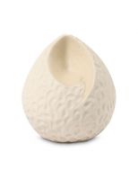 Mini urne funéraire en céramique en forme de goutte 'Ohm' – blanc