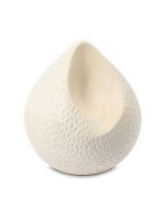 Urne funéraire en céramique en forme de goutte 'Ohm' – blanc