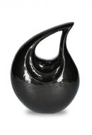 Urne cinéraire en aluminium 'Larme' noir brillant