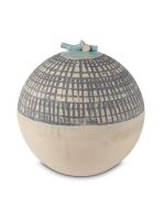 Urne funéraire en céramique à la main avec rayures gris