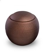 Petite urne cinéraire sphérique « Memento » satiné bronze