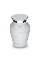 Petite urne cinéraire « Elegance » aspect pierre naturelle blanc-gris