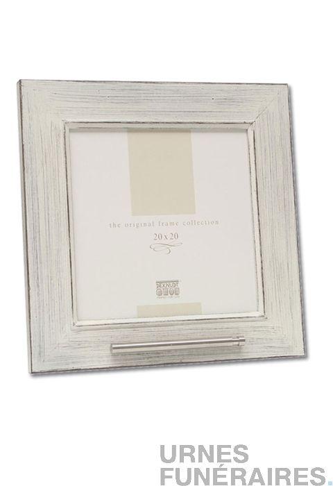 Boutique en ligne: Cadre Photo en Bois blanc 20x20 avec Espace pour Cendres