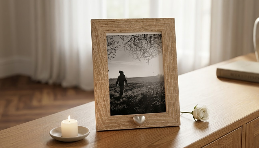 Urnes avec cadre photo, un souvenir personnel en image